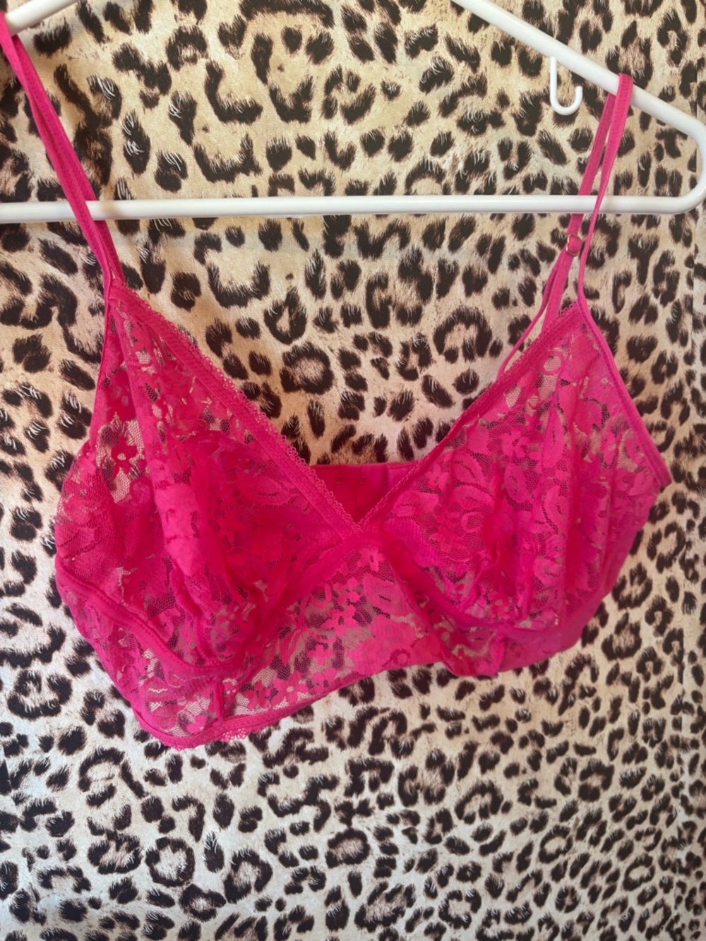 Pink lace cami bralette y2k Sheer Lace Bralette - Fuchsia Pink